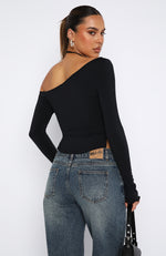 Don't Need A Lot Long Sleeve Top Black