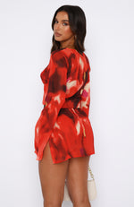 All We Wanted Long Sleeve Mini Dress Sunset Blur
