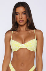 Beachside Bikini Top Yellow Gingham