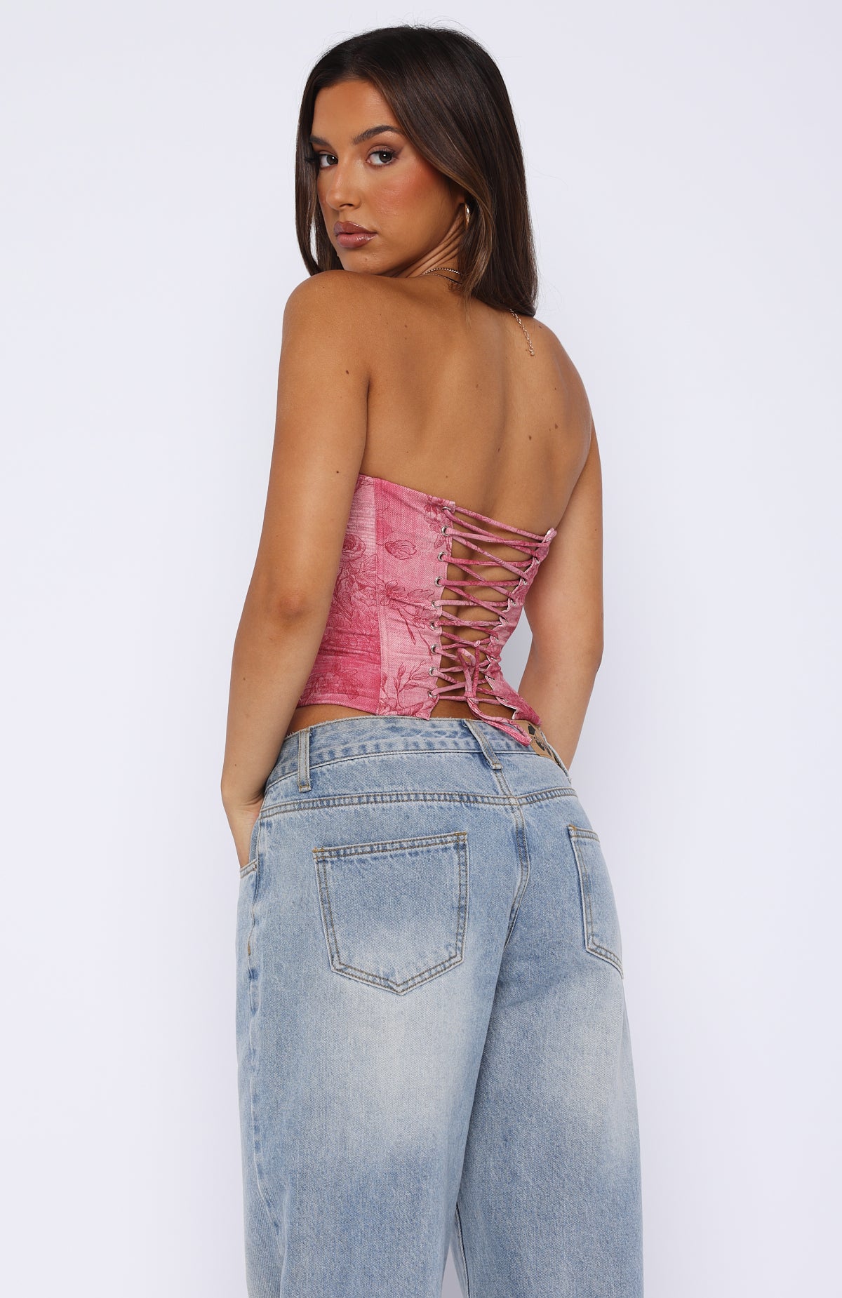 Let It Go Strapless Bustier Fuchsia Orchid | White Fox
