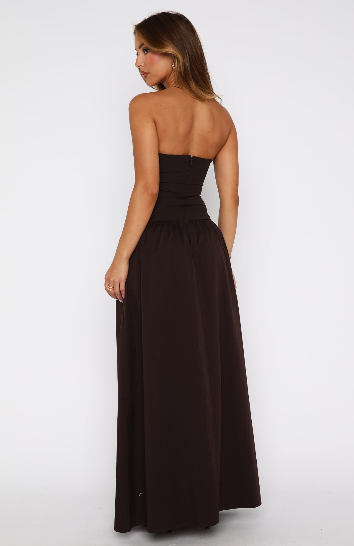 knee length dresses for ladies Take Back Maxi Dress Chocolate