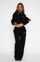 Match Your Words Wide Leg Sweatpants Black