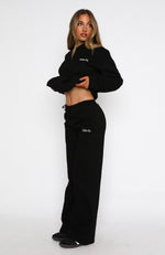 Match Your Words Wide Leg Sweatpants Black