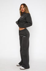 Match Your Words Wide Leg Sweatpants Charcoal