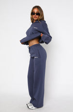 Match Your Words Wide Leg Sweatpants Navy