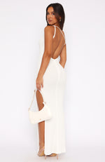 In Check Maxi Dress Off White