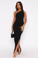 In Check Maxi Dress Black
