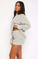 Strong Attraction Knit Shorts Grey