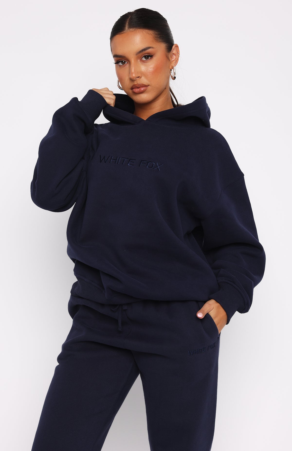 Stay Lifted Oversized Hoodie Navy | White Fox Boutique US