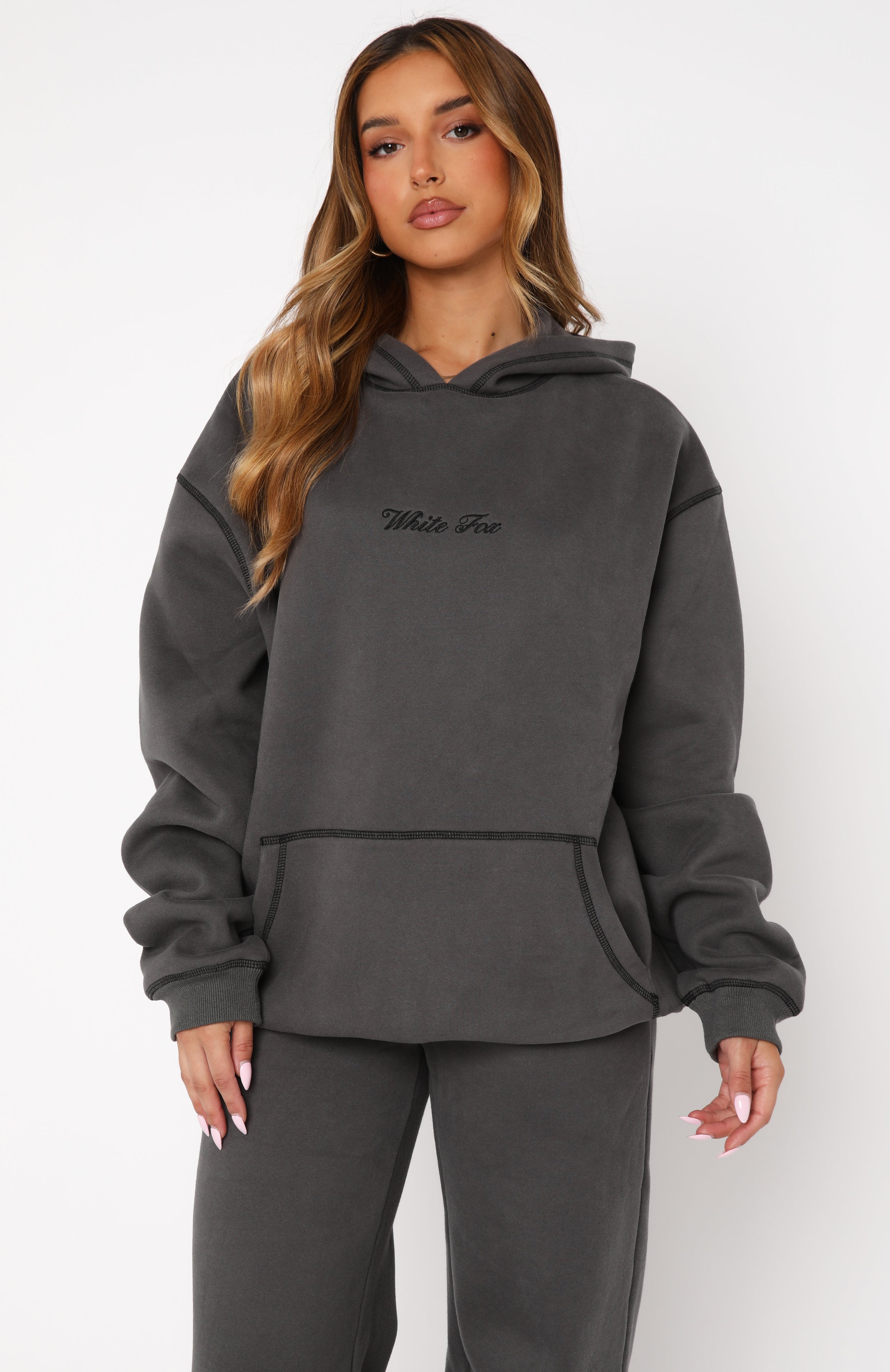 ★関税込★INSTANTFUNK★OVERSIZED LAYERED HOODED SWEATSHIR.T LOFAAC Women Oversized Fleece Letter Graphic Print Hoodie