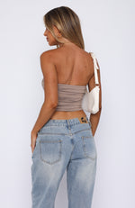 Sweet Escape Strapless Top Mocha