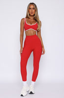 Go Getter High Waisted Leggings Red