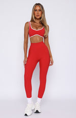 Go Getter High Waisted Leggings Red