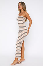 New Vibrations Strapless Maxi Dress Brown