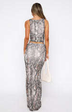 Loving You Maxi Skirt Snake Print