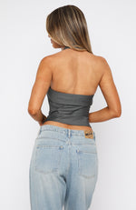 Take Your Chance Bustier Charcoal