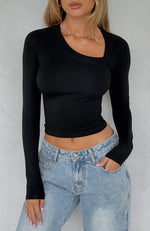 Anything You Want Long Sleeve Crop Black