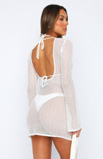 With Me Long Sleeve Mini Dress White