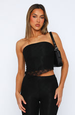 No Bad Luck Crop Black