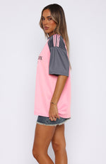 On The Same Team Oversized Jersey Pink/Charcoal