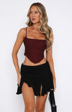 Out Of Luck Lace Bustier Wine