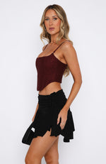 Out Of Luck Lace Bustier Wine