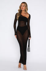 Wasted Times Long Sleeve Maxi Dress Black