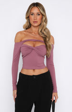 Connect With Me Long Sleeve Top Berry