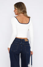 Party With Us Long Sleeve Top White