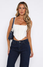 Out Of Luck Lace Bustier White
