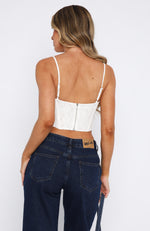 Out Of Luck Lace Bustier White