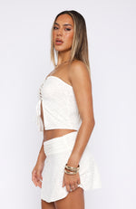 Don't Distract Me Lace Mini Skirt White