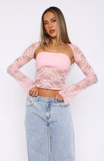 Sweet Lovin' Lace Top Set Baby Pink