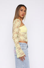 Sweet Lovin' Lace Top Set Lemon