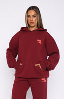 Capsule 9 Star Of The Moment Oversized Hoodie Burgundy