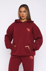 Capsule 9 Star Of The Moment Oversized Hoodie Burgundy