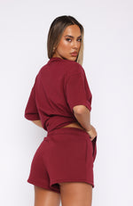 Capsule 9 Star Of The Moment Lounge Shorts Burgundy