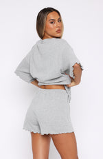 Tell You Everything Pyjama Shorts Grey Marle