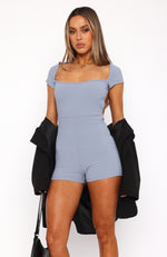 As Time Goes By Playsuit Steel