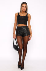 Chase The Feeling PU Shorts Black