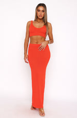 Looking Luxe Maxi Skirt Fiery Red