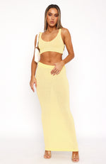 Looking Luxe Maxi Skirt Lemon