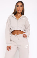 Offstage Cropped Zip Hoodie Moon