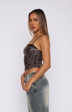 You And I Mesh Bustier Leopard