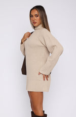 Fireside Long Sleeve Knit Dress Stone