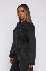 Back Street Denim Jacket Black Acid Wash