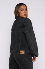 Back Street Denim Jacket Black Acid Wash