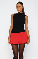 Sweet Lips Bubble Mini Skirt Red