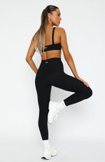 Ready Set Go Cross Front Leggings Black