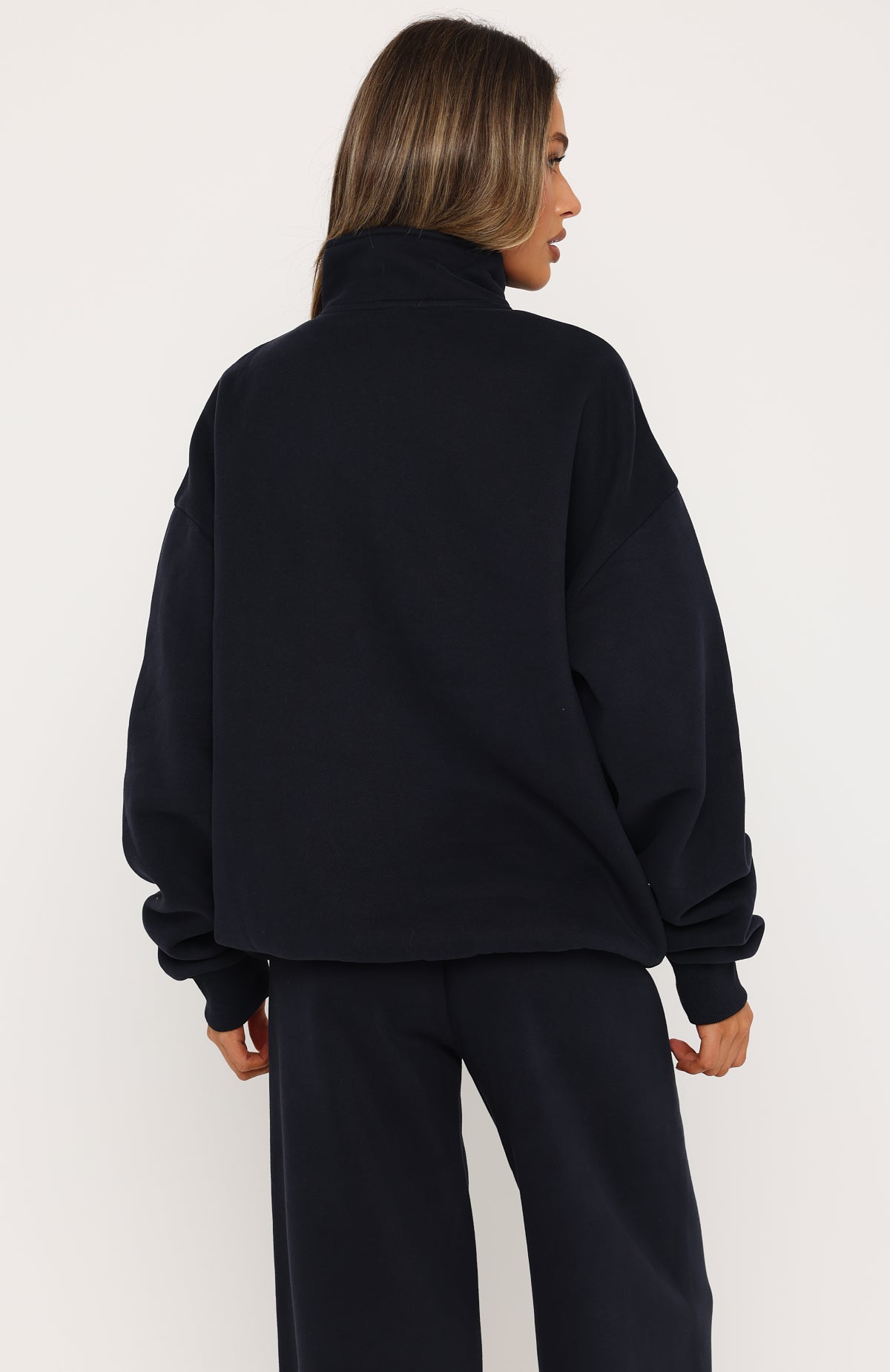 Vibes On Point Quarter Zip Sweater Navy | White Fox Boutique US